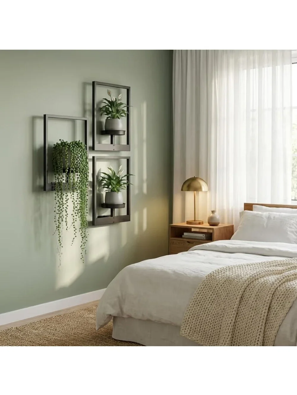NWT 3Pack Gold Modern Metal Frame Wall Planters Hanging Plant Shelves Stand